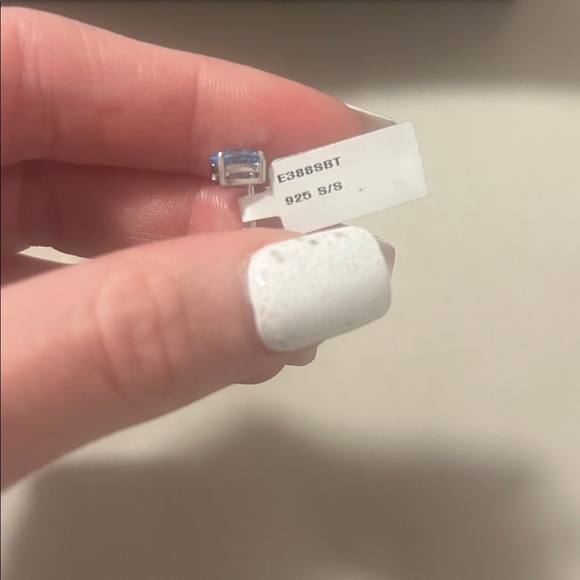 .925 Sterling Silver Blue Topaz Earrings - Picture 6 of 7